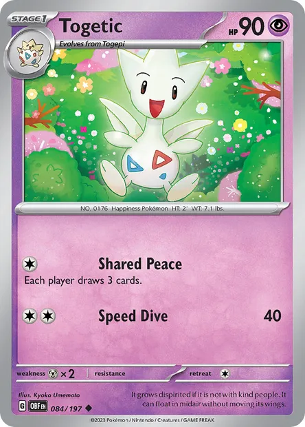 Togetic, Pokémon card OBF 084 — Obsidian Flames set
