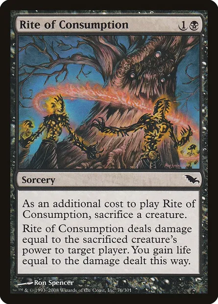 Rite of Consumption, Magic card SHM 76 — Shadowmoor set