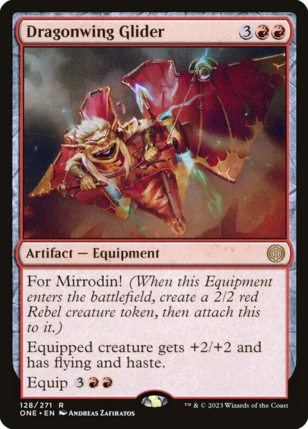 Dragonwing Glider, Magic card ONE 128 — Phyrexia: All Will Be One set