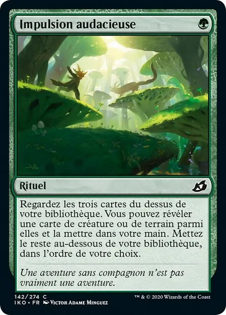 Impulsion audacieuse, carte Magic IKO 142 — extension Ikoria: Lair of Behemoths