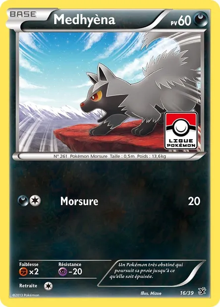 Medhyèna, carte Pokémon KSS 16 — extension Bienvenue à Kalos