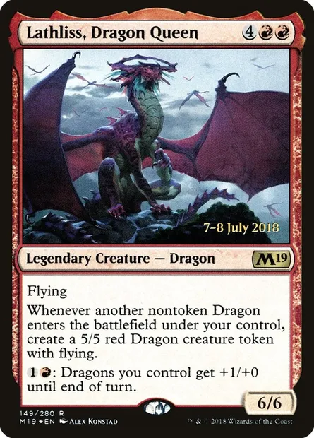 Lathliss, Dragon Queen, Magic card PM19 149s — Core Set 2019 Promos set