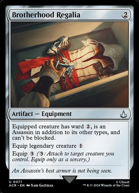 Brotherhood Regalia, Magic card ACR 71 — Assassin's Creed set
