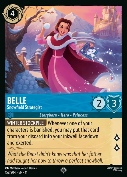 Belle - Snowfield Strategist, Disney Lorcana card CH11-158 — Winterspell set