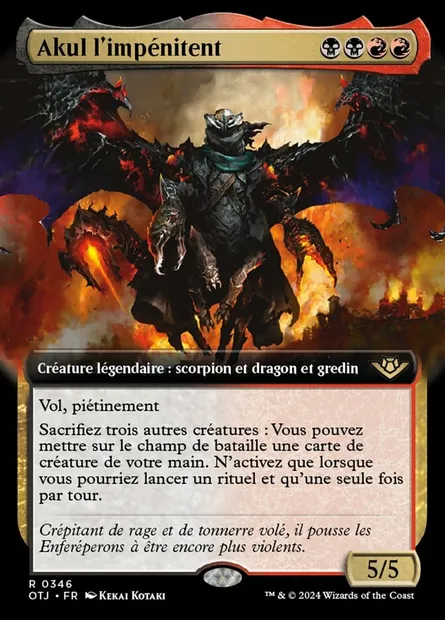 Akul l'impénitent, carte Magic OTJ 346 — extension Outlaws of Thunder Junction