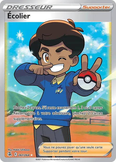 Écolier, carte Pokémon FST 261 — extension Poing de Fusion