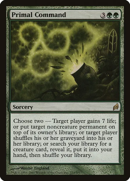 Primal Command, Magic card LRW 233 — Lorwyn set