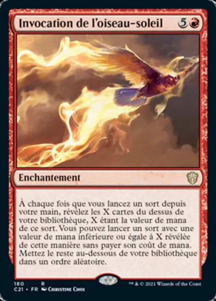 Invocation de l'oiseau-soleil, carte Magic C21 180 — extension Commander 2021