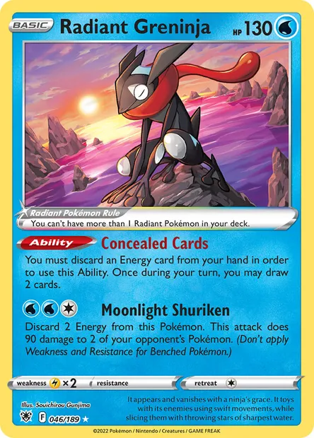 Radiant Greninja, Pokémon card ASR 046 — Astral Radiance set