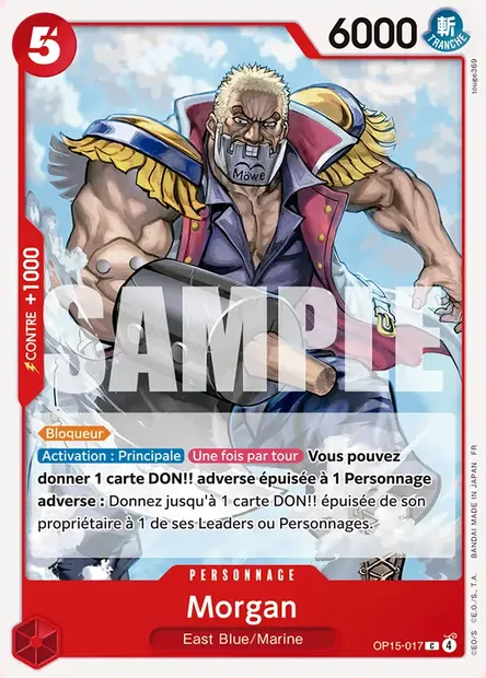 Morgan, carte One Piece OP15-017 — extension AVENTURE SUR L'ÎLE DE DIEU
