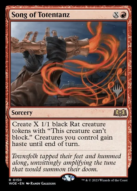 Chanson de Totentanz, carte Magic PWOE 150p — extension Wilds of Eldraine Promos