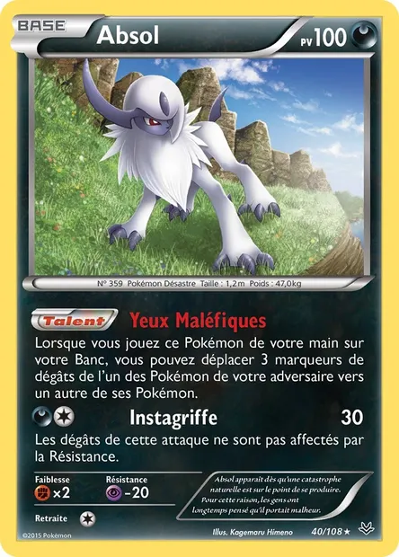 Absol, carte Pokémon ROS 40 — extension Ciel Rugissant