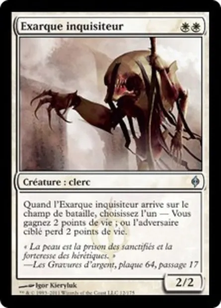 Exarque inquisiteur, carte Magic NPH 12 — extension La Nouvelle Phyrexia