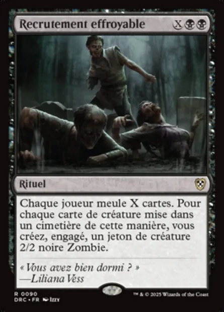 Recrutement effroyable, carte Magic DRC 90 — extension Aetherdrift Commander
