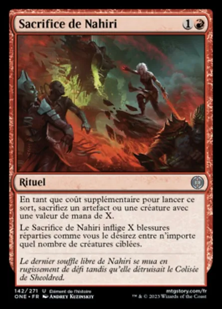 Sacrifice de Nahiri, carte Magic ONE 142 — extension Tous Phyrexians