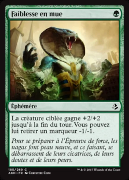 Faiblesse en mue, carte Magic AKH 185 — extension Amonkhet