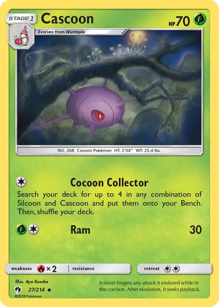 Cascoon, Pokémon card LOT 27 — Lost Thunder set