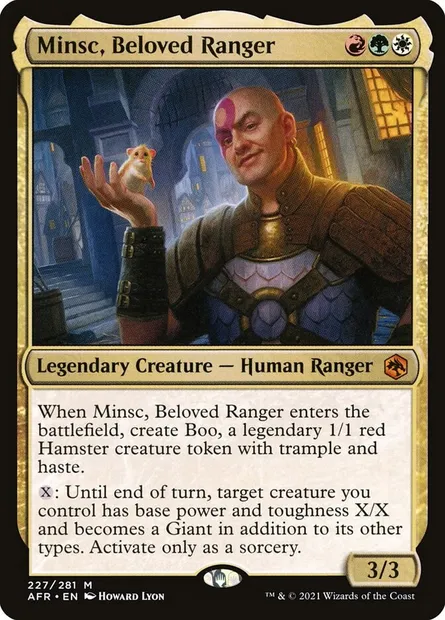Minsc, Beloved Ranger, Magic card AFR 227 — Adventures in the Forgotten Realms set