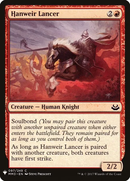 Hanweir Lancer, Magic card PLST MM3-97 — The List set