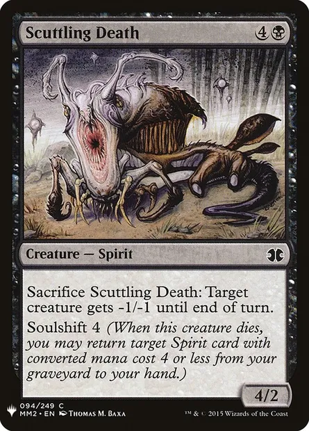 Scuttling Death, Magic card PLST MM2-94 — The List set