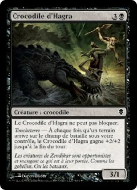 Crocodile d'Hagra, carte Magic ZEN 94 — extension Zendikar