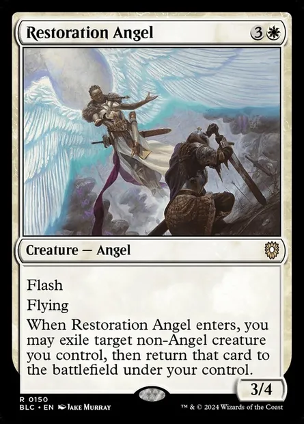 Restoration Angel, Magic card BLC 150 — Bloomburrow Commander set