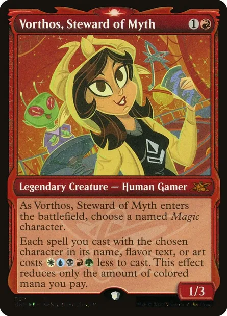 Vorthos, Steward of Myth, carte Magic UNF 502 — extension Unfinity