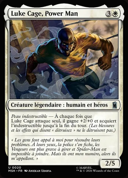 Luke Cage, Power Man, carte Magic MSH 20 — extension Marvel Super Heroes