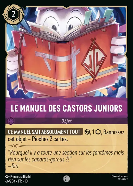 Le Manuel des Castors Juniors, carte Disney Lorcana CH10-066 — extension Lueurs dans les Profondeurs