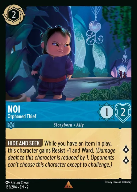 Noi - Orphaned Thief, Disney Lorcana card CH2-155 — Rise of the Floodborn set