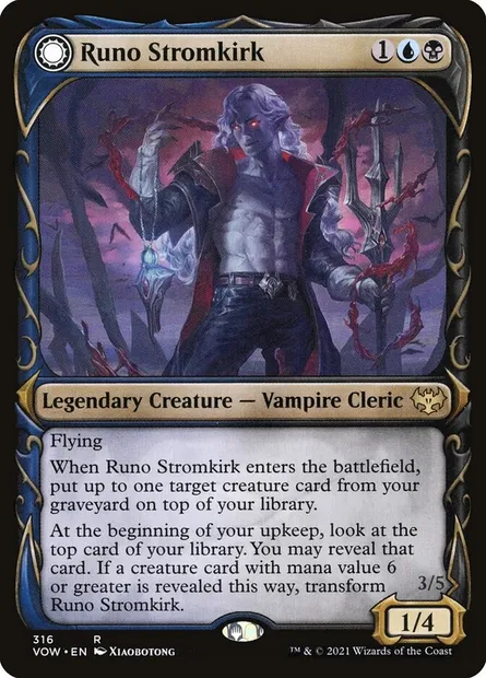 Runo Stromkirk // Krothuss, seigneur des profondeurs, carte Magic VOW 316 — extension Innistrad : noce écarlate