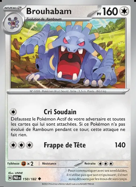 Brouhabam, carte Pokémon PAR 150 — extension Faille Paradoxe