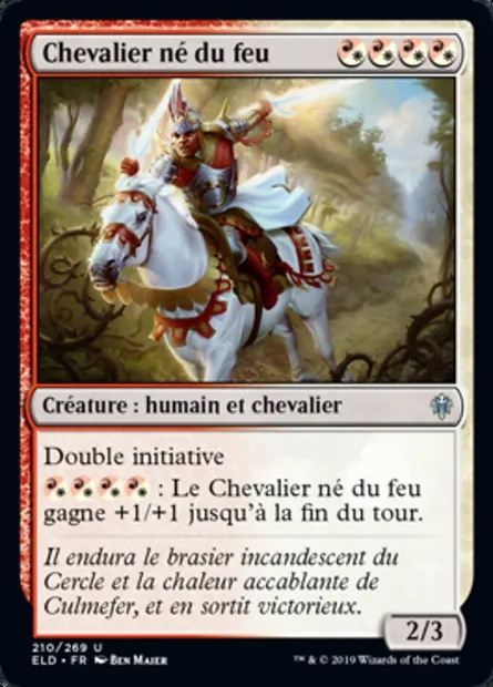 Chevalier né du feu, carte Magic ELD 210 — extension Throne of Eldraine