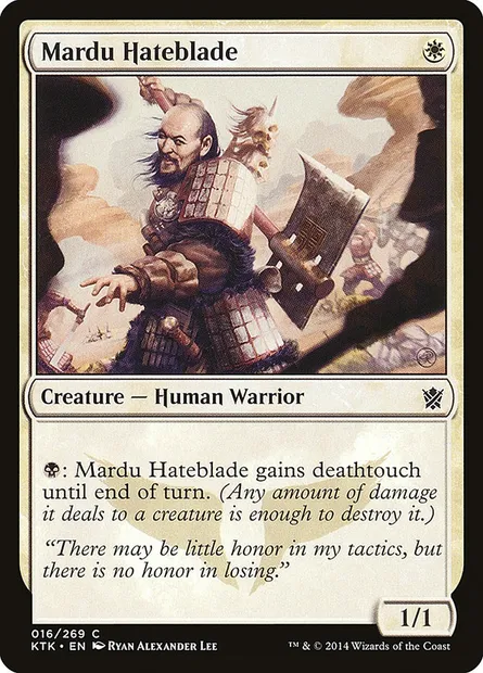Mardu Hateblade, Magic card KTK 16 — Khans of Tarkir set