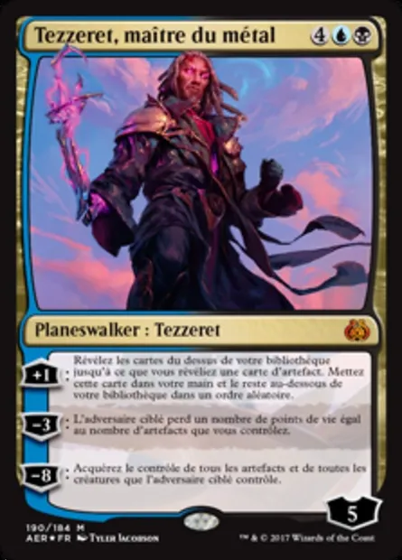 Tezzeret, maître du métal, carte Magic AER 190 — extension La révolte éthérique