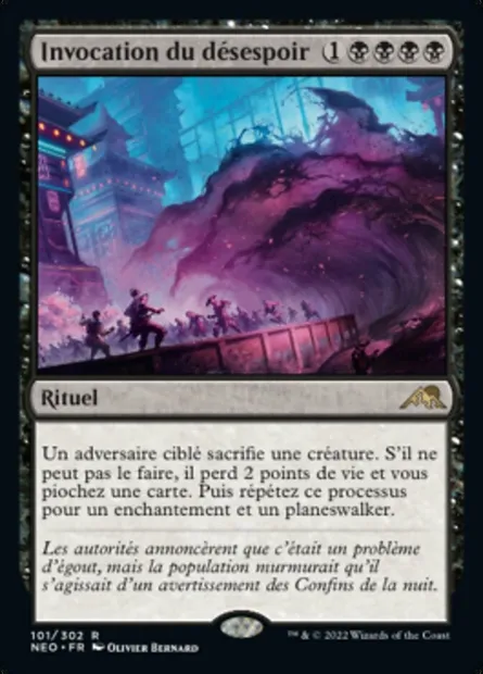 Invocation du désespoir, carte Magic NEO 101 — extension Kamigawa: La Dynastie Néon