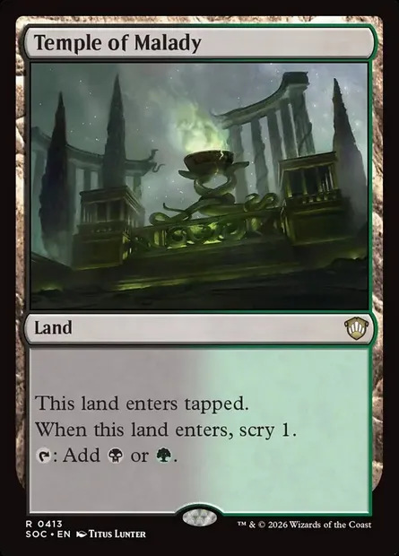 Temple de la maladie, carte Magic SOC 413 — extension Secrets of Strixhaven Commander