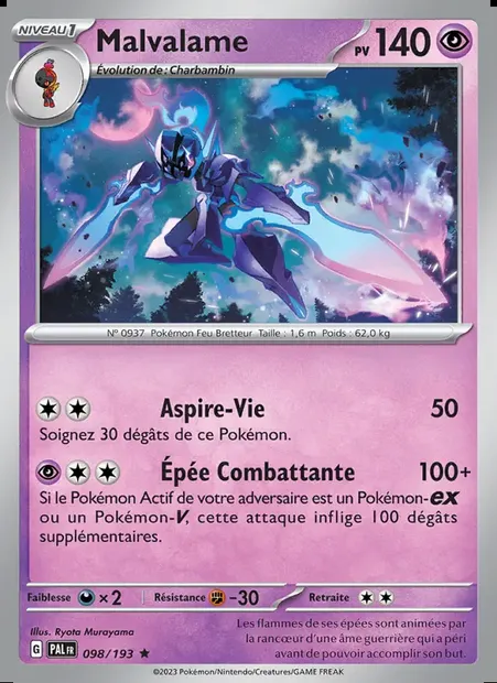 Malvalame, carte Pokémon PAL 098 — extension Évolutions à Paldea