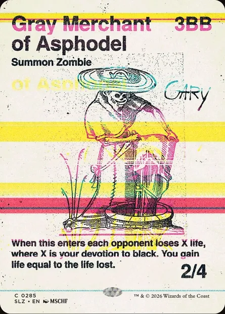 Marchand gris d'Asphodèle, carte Magic SLZ 285 — extension The Zeta Set