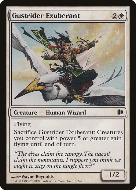 Gustrider Exuberant, Magic card ALA 13 — Shards of Alara set