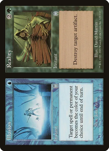 Illusion // Reality, carte Magic APC 129 — extension Apocalypse