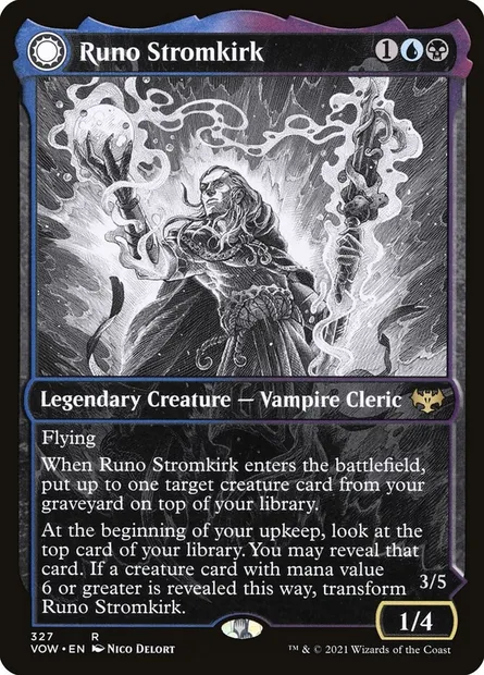 Runo Stromkirk // Krothuss, seigneur des profondeurs, carte Magic VOW 327 — extension Innistrad : noce écarlate