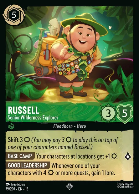 Russell - Senior Wilderness Explorer, Disney Lorcana card CH13-079 — Attack of the Vine! set