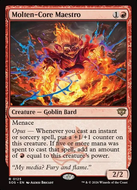 Molten-Core Maestro, Magic card SOS 125 — Secrets of Strixhaven set