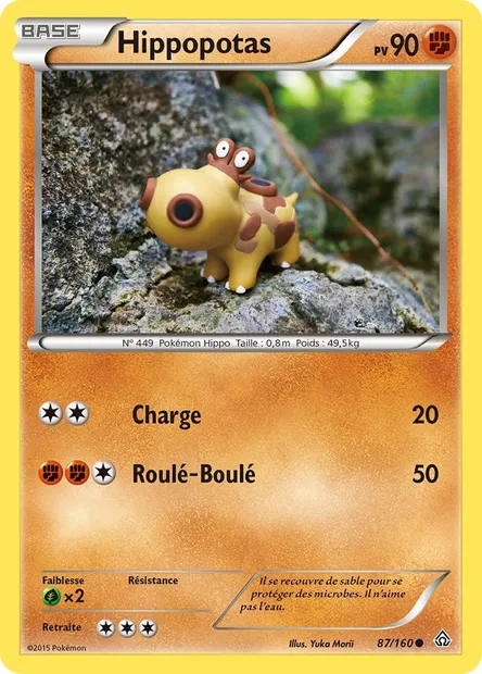 Hippopotas, carte Pokémon PRC 87 — extension Primo-Choc