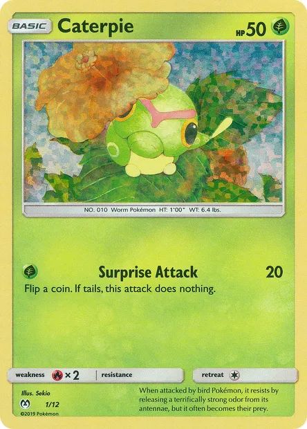 Caterpie, Pokémon card MCD19 1 — McDonald's Collection 2019 set