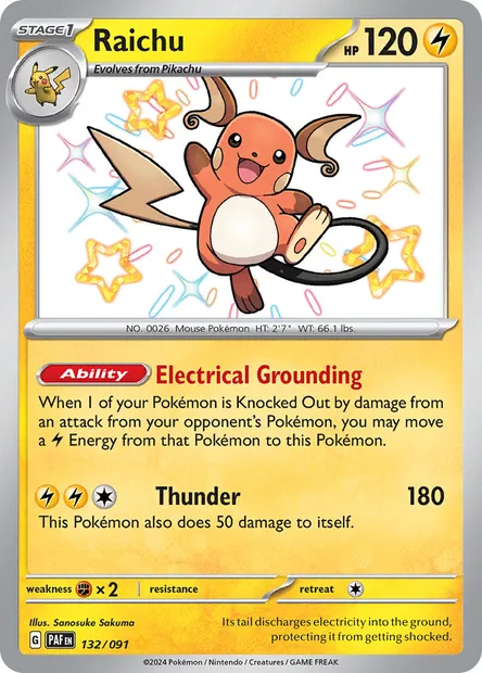 Raichu, Pokémon card PAF 132 — Paldean Fates set