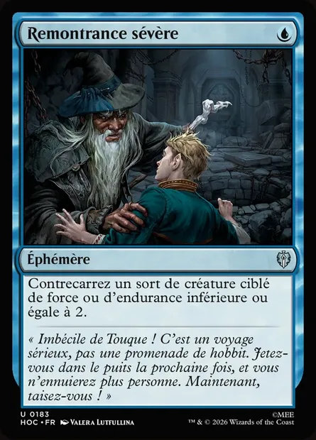 Remontrance sévère, carte Magic HOC 183 — extension The Hobbit Eternal