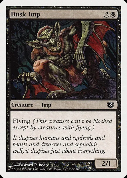 Dusk Imp, Magic card 8ED 130 — Eighth Edition set
