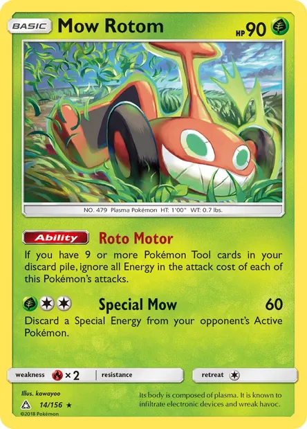 Mow Rotom, Pokémon card UPR 14 — Ultra Prism set
